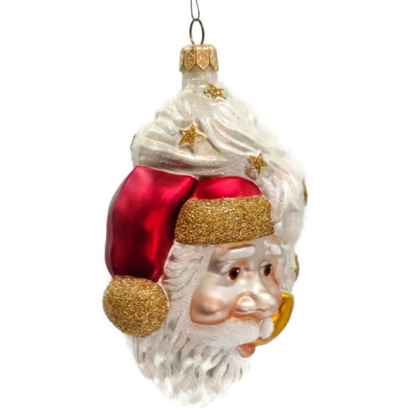 Patricia Breen Merry Olde Elfe Red Gold Trim Stars Santa Christmas Ornament - Picture 2 of 11